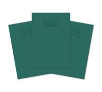 indigo® A4 School Exercise Books Lined and Margin 8mm Ruled Notebook (Pack of 3, Dark Green)