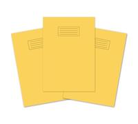indigo® A4 School Exercise Books Lined and Margin 8mm Ruled Notebook (Pack of 3, Yellow)