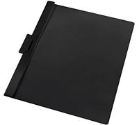 Indigo® A4 Side Lock Clip File - Black Document Folder, Holds 30 Sheets - Durable Polypropylene Cover for School, Office & Home Organisation - Pack of 25