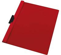 Indigo® A4 Side Lock Clip File - Red Document Folder, Holds 30 Sheets - Durable Polypropylene Cover for School, Office & Home Organisation - Pack of 25
