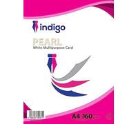Indigo® A4 White 160gsm Multipurpose Printer Card - 100 Sheets | Thick Paper for Inkjet & Laser Printers, Crafts, Certificates, Office Use