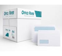 Indigo® A4 White Copier Paper 80gsm 5 Reams 2500 Sheets with 100 DL Self Seal Window Envelopes