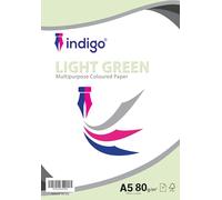 Indigo® A5 Multipurpose Copier Coloured Paper 80gsm Pale Green - Pack of 100 Sheets