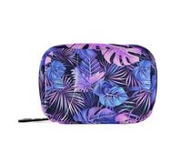 Indigo and Purple Tropical Leaves medication bags with Detachable Compartments attachable daily pill organizer