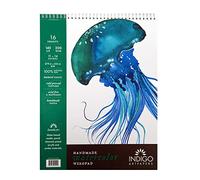 Indigo Artpapers 11" x 14" Handmade Watercolor Wiropad, 100% Cotton Rag, 140 LB/300 GSM, 16 Sheets/Pad (3001114CPSP)