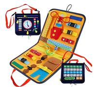 Indigo Baby Toddler Busy Board, Busy Book, Montessori Toys Toddler Activities Sensory Toys For Autism Montessori Sensory Board Activity Board Travel Toys Gifts Plane Activities For Kids 1-3 Year Old