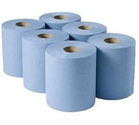 Indigo® Blue Centrefeed Roll - 12 Pack | 150m x 166mm | 2-Ply Strong & Absorbent Paper Towels for Cleaning, Hand Drying & Wiping | Fits Standard Dispensers for Kitchens, Bathrooms & Workplaces
