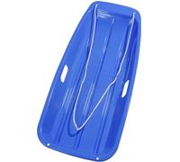 Indigo® Blue Plastic Snow Sledge with Rope - Heavy Duty Toboggan Sleigh for Kids & Adults - Fast Winter Sledging Fun on Snowy Hills