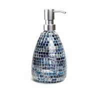 Indigo-blue Teardrop-shaped Glass Soap Dispenser, Perfect For The Bathroom Or Kitchen Home