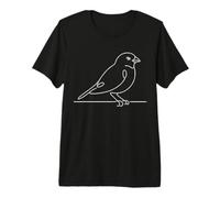 Indigo Bunting Line Art Birdwatcher Premium T-Shirt