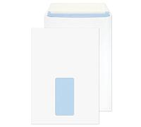 Indigo C5 229 x 162 mm White Window Peel & Seal Pocket Envelopes 50 Pack