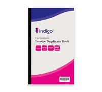 indigo Carbonless Invoice Duplicate Book 1-100 Number with Index Sheet 210 x 127mm Size (Pack of 2)