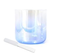 Indigo Clear Crystal Singing Bowl, Cosmic Light Alchemy Bowl Sound Bowl, With Quartz Striker & O-ring For Yoga Meditation Sound (432hz 7 Inch F Note)