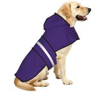 Indigo Color Waterproof Dog Raincoat And Rain Jacket With Hood, Reflective Strips And Adjustable Belly Strap, Fits Small To Large Dogs