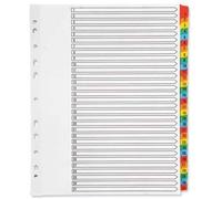 indigo® Dividers, Extra Wide A4+, Index Multipunched Mylar-Reinforced Multicolour-Tabs White (1-31, Pack of 10)
