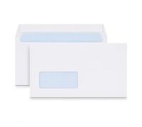 Indigo® DL White Window Envelopes 110 x 220mm, 100gsm Peel & Seal Business Mailing Envelopes for Letters, Invoices & Documents, Box of 500