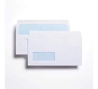 Indigo® DL White Window Envelopes 110 x 220mm, 80gsm Self Seal Business Mailing Envelopes for Letters, Invoices, Office & Home Use