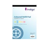 indigo® Dyslexia Pad A4 Coloured 8mm Lined & Margin 100 Pages Tinted Refill Pad (Blue, Pack of 2)