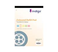 indigo® Dyslexia Pad A4 Coloured 8mm Lined & Margin 100 Pages Tinted Refill Pad (Cream, Pack of 6)