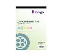 indigo® Dyslexia Pad A4 Coloured 8mm Lined & Margin 100 Pages Tinted Refill Pad (Green, Pack of 3)
