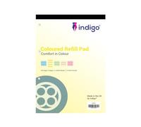 indigo® Dyslexia Pad A4 Coloured 8mm Lined & Margin 100 Pages Tinted Refill Pad (Yellow, Single Pack)