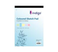 indigo® Dyslexia Pad A4 Coloured Plain Sketch Pad 100 Pages Tinted Refill Pad (1, Blue)