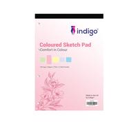indigo® Dyslexia Pad A4 Coloured Plain Sketch Pad 100 Pages Tinted Refill Pad (3, Pink)