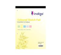 indigo® Dyslexia Pad A4 Coloured Plain Sketch Pad 100 Pages Tinted Refill Pad (3, Yellow)