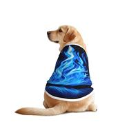 Indigo Flame Print Print Dog Shirts for Pet, Soft Breathable Vest Lightweight Stretchy Pet T-Shirt for Medium Dog