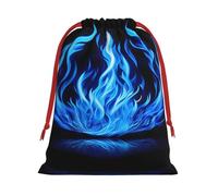 Indigo Flame Print Print Practical Drawstring Gift Travel Pouches Men Women Multiple Occasion Daily Carry
