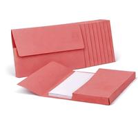 Indigo® Foolscap Document Wallets Half Flap - 285gsm Heavy Duty Red File Wallets, 30mm Capacity Large Filing Envelopes for Office, School & Home (Pack of 25)