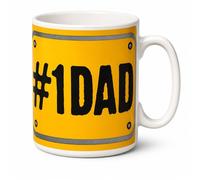 indigo® Giant 900ml “#1 Dad” Novelty Mug - Extra Large Coffee Cup, Funny Gift for Dad, Birthday & Father’s Day Present, Microwave & Dishwasher Safe