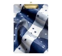 Indigo Gingham Freedom Bell Storage Box with Organizer Transparent For Baseball Trainers Volleyball Size 9 x 12