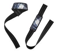 Indigo Gingham with Liberty Bell Weight Lifting Straps 66 cm, Pair of Gym Weight Lifting Straps for Gym