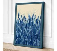 Indigo Grain Field Canvas Wall Art Print 30x20 Inch (76 x 51 cm)
