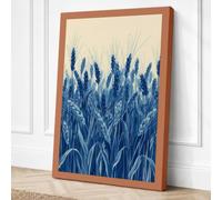 Indigo Grain Field Canvas Wall Art Print 30x20 Inch (76 x 51 cm)