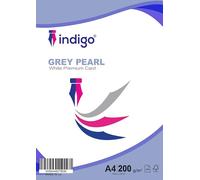 indigo® Grey Pearl A4 White Professional Card A4 Multipurpose Copier 200 GSM Cards Pack of 100 Sheets