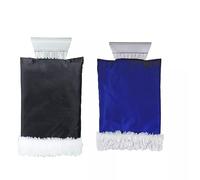 indigo® Ice Scraper Hand Mitt - 2 Pack (Blue and Black) | Fleece-Lined Warm Gloves for Car Windscreen | Winter Ice & Snow Remover with Waterproof Mittens