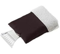 indigo® Ice Scraper with Hand Mitt - 2 Pack (Black) | Warm Fleece-Lined Car Windscreen Scraper Gloves | Winter Ice & Frost Removal Tool for Cars, Vans & SUVs