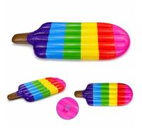Indigo® Inflatable Pool Float Lilo - Ice Lolly/Popsicle Design, Large 180x66x16cm Air Bed Mattress for Adults & Kids, Rainbow Summer Float for Beach, Pool & Garden (Pack of 1)