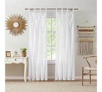 Indigo Ink | Mia Collection | White Gauzy Knotted Tie Top Sheer Curtain Panel, 70" x 95"