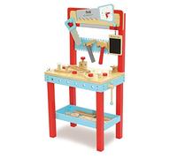 Indigo Jamm Little Carpenters Workbench, Pretend Play Wooden Toy Work Station with Tools and 25 Building Pieces| Pretend Play | Play Set | 3+ | Gift for Boy or Girl