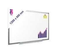 Indigo® Magnetic Whiteboard Drywipe - 1200x900mm, Wall-Mounted with Pen Tray & Aluminium Frame - Reusable White Board for Office, School, Home Or Classroom Use
