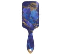 Indigo Morning Glory Abstract Flowers anti static brush for thick haired scalp massager for hair growth with Ergonomic handle cepillo para cabello de mujer