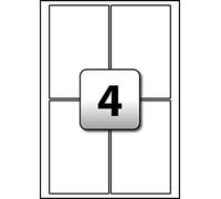 indigo® Multipurpose White A4 Labels - 100 Sheets per Box - Inkjet, Laser, and Copier (4 Label Per Sheet (139 x 99.1mm))