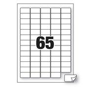 indigo® Multipurpose White A4 Labels - 100 Sheets per Box - Inkjet, Laser, and Copier (65 Label Per Sheet (38.1 x 21.2mm))