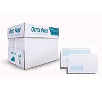 Indigo Office Paper, A4, 80gsm, 5 Reams of 500, Multifunction Paper, White, 100 Pack - DL White Window Self Seal Envelopes
