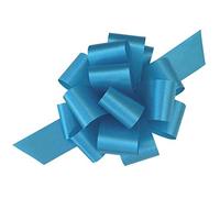indigo Pack of 2 Large 50mm Pull Bows - Christmas, Valentines, Weddings, Gifts Venue Decorations Ribbons (Turquoise)