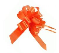 indigo Pack of 2 Large 50mm Pull Bows - Christmas, Valentines, Weddings, Gifts Venue Decorations Ribbons (Orange)