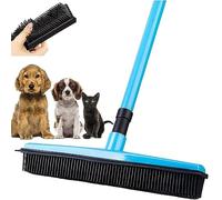 Indigo Petco Hair Remover Broom,Multi-surface Squeegee Rubber Broom, Rubber Broom Pet Hair Remover (Color : Blue)